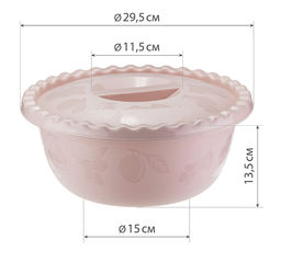 Миска круглая 5л с крышкой арт.М1317