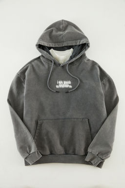TRENDYOL MAN Haki %100 Pamuk Oversize/Genis Kesim Kapusonlu Soluk Efektli Sweatshirt TMNAW24SW00141 - Trendyolmilla фото 2