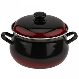 "Южанка" Набор эмалированных кастрюль 3 предмета: 2л - д18,5см, h9,8см, 3л - д21см, h12см, 4,5л - д23,5см, h13,2см, s0,8мм, форма грушевидная, двойной слой эмалевого покрытия, металлическая крышка с пластмассовой ручкой-кнопкой, металлические ручки,