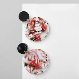 Серьги акрил Круг, цветные в серебре - Queen fair фото 2