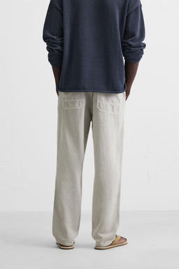 COTTON - LINEN TROUSERS - Zara фото 3