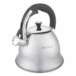 Чайник из нержавеющей стали Zeidan 3л, со свистком, 3-x слойное капсулированное индукционное дно, матовая полировка корпуса, фиксированная комбинированная ручка, подарочная коробка (Китай) Подходит для всех видов плит, включая индукционную!