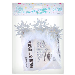 Карнавальный набор Снежная принцесса (ободок + стразы) виды МИКС - Страна карнавалия фото 4