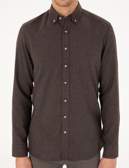 Kahverengi Slim Fit Uzun Kollu G_mlek