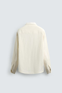 CAMISA RELAXED FIT 100% LINO PLIEGUES / Crudo - Zara фото 7