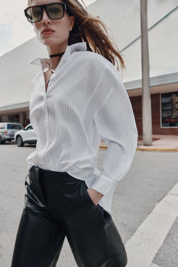 STRIPED OVERSIZE SHIRT - Zara фото 15