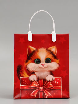 Цена за 10 шт. Пакет подарочный «Котёнок», мягкий пластик, 23×27 см, 150 мкм