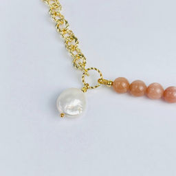 Колье из Лунного камня с кулоном из Жемчуга - Радуга самоцветов фото 2