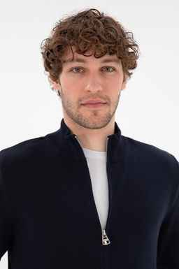 Мужской темно -синий базовый трикотаж кардиган Неожиданная скидка в корзине - U.s. polo assn фото 2