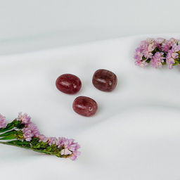 Бусины для украшений из Клубничного кварца (3 шт)