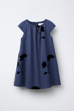 FLOCKED FLORAL DRESS
