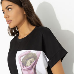 Футболка с принтом, Ты в деле (black) - Charutti фото 3