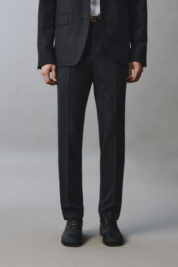 PANTAL?N TRAJE CUADROS 100% LANA / Marino - Zara фото 2