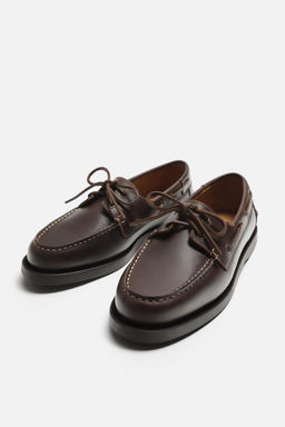 LEATHER DECK SHOES - LIMITED EDITION - Zara фото 6