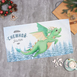 Полотенце Этель Снежной зимы 40х73 см, 100% хл, саржа 190 г/м2