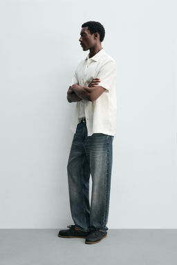 BERMUDA RELAXED FIT ALGOD?N - LINO / Rayas marrones - Zara фото 14