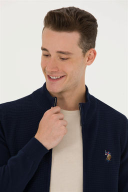 Кардиган мужской U. S. Polo Assn базовый темно-синий из хлопка - U.s. polo assn фото 9