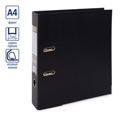 Expert Complete Регистратор PVC, 2-х стороннее покрытие, мет.уг. 75 мм 10 шт. Premier A4 арочный механ. лён черный ЕС100262001