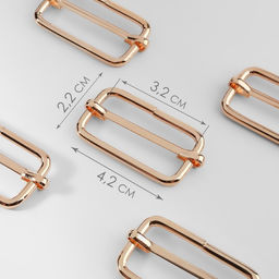 Цена за 7 шт. Пряжка регулирующая, внутренняя ширина - 32 мм, толщина - 5 мм, 5 шт, цвет золотой