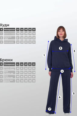 Арт. 2527/3 Костюм с брюками женский 44-52 (5 шт) Цвет:верх- антрацит, низ- антрацит - Калинка фото 6