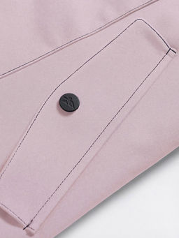 Парка женская софтшелл виндстоппер удлинённая с капюшоном розового цвета 9618_1R