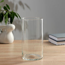 Ваза «Трубка-107», h=20 см, d=9.5 см, стекло. прозрачная