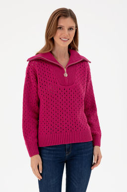 Женский свитер цвета фуксии Неожиданная скидка в корзине