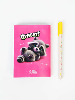 Подарочный набор: блокнот раскраска А6, 32 л.и ручка пиши-стирай Енотик - Simaland фото 4