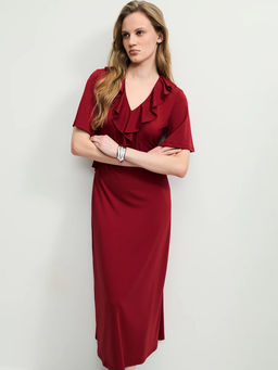 Платье миди с рюшами / Zarina