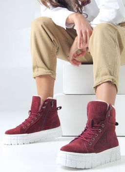 Ботинки 216.212131w. бордо замша / Шерсть