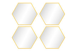 Набор из 4-х интерьерных зеркал 23*23*1,2 см "Соты" с подвесом. пластик