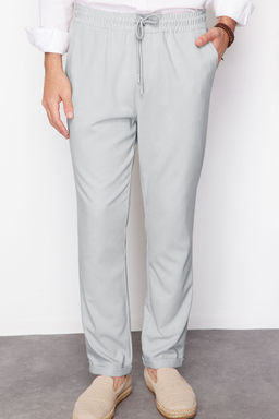 TRENDYOL MAN Siyah More Sustainable Beli Lastikli Slim Fit Duble Paca Kumas Pantolon TMNAW21PL0107 - Trendyolmilla фото 2