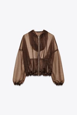 HOODED ORGANZA JACKET