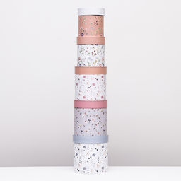 Набор круглых подарочных коробок 5 в 1 Мини - цветы, 20?20 - 14?14 см