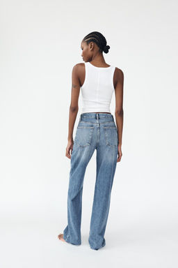 TRF WIDE-LEG HIGH-WAIST FULL LENGTH JEANS - Zara фото 15