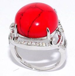 Кольцо с кораллом пр. и куб.цирконием