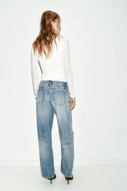 JEANS Z1975 STRAIGHT LOW-RISE RIPPED - Zara фото 18