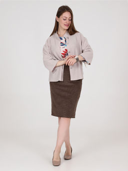 Юбка классическая из вельвета коричневая