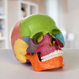 Анатомическая модель «Макет черепа человека», разборный, цветной, 14×10×11 см