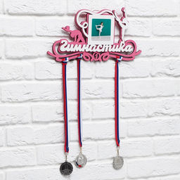 Медальница с фоторамкой «Гимнастика», 40 х 20 см