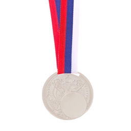 Медаль под нанесение «Герб», d=5 см, серебряная, с лентой