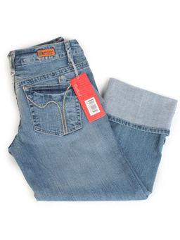 BF445-92 BLUE Джинсы капри женские