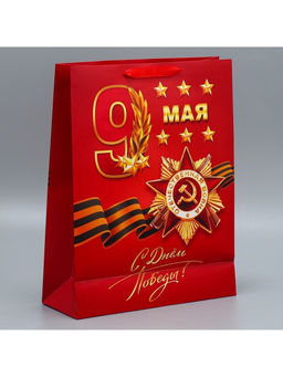 Цена за 2 шт. Пакет подарочный ламинированный, упаковка, С победой, 9 мая, L 31?40?11 см - Дарите счастье фото 4