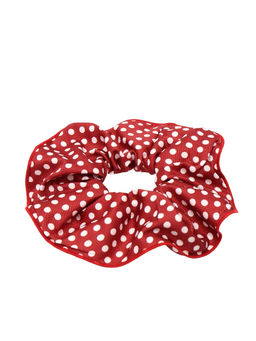 Цена за 3 шт. Резинка для волос "Орбита гранд" горох, 15 см, бело-красный