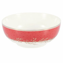 51562 GIPFEL Набор салатников CHARLOTTE 650 мл, 4 шт. Материал: фарфор. Цвет: белый с красным.