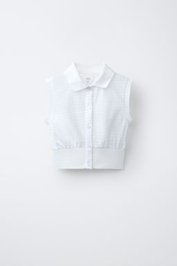 POLO CROPPED RAYAS / Blanco - Zara фото 2