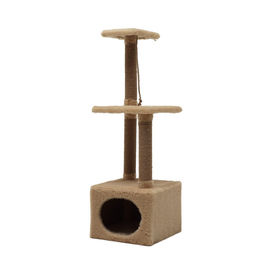 Домик для кошек с двумя полками, овальный вход, джут, 37 х 37 х 111 см, бежевый - Simaland фото 3