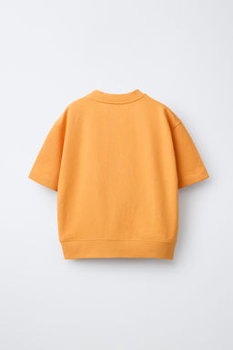 SUDADERA MANGA CORTA TEXTO RELIEVE / Naranja - Zara фото 5