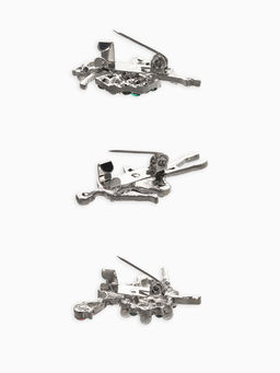 Броши "Балеринки" (набор 3шт), цвет микс в серебре
