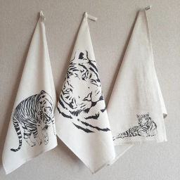 Набор полотенец 3 шт.45*60 ТИГР Состав:Хлопок 70%, лен 30%, упаковка Хенгер арт.12914
